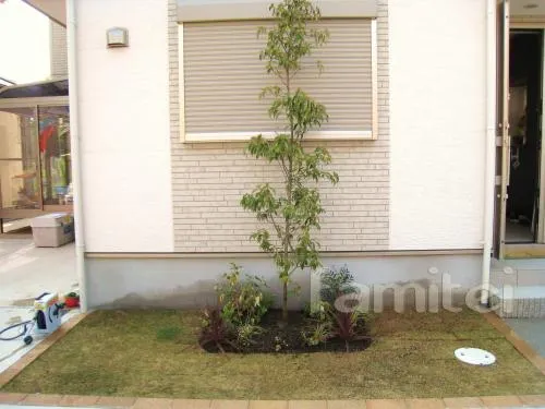 植栽移植、タイル土間 グレイスランド