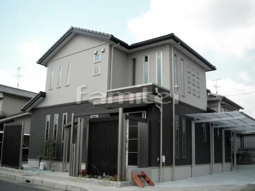 磯城郡川西町　オープン外構　目隠し塀　ガーデンテラス　カーポート