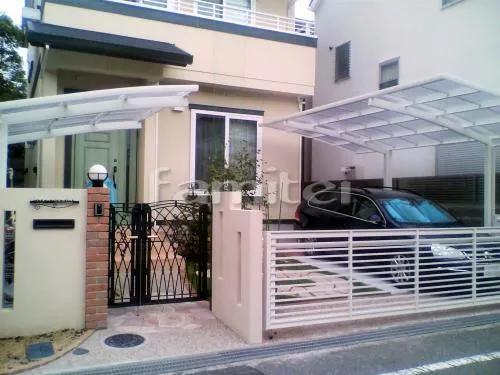 尼崎市　クローズ外構　跳ね上げ門扉 LIXIL TOEX 電動ワイドオーバードアＳ１