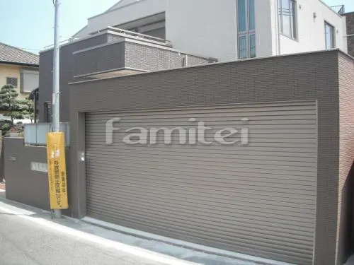 和泉市　クローズ外構　電動シャッター