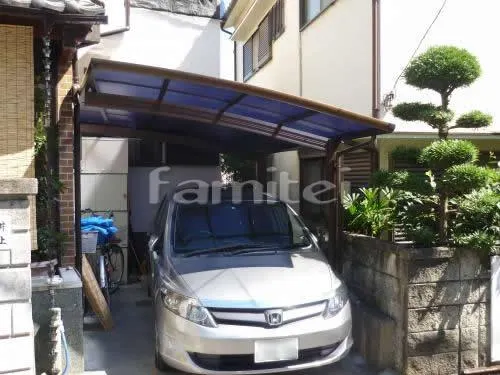 豊中市　車庫リフォーム　テラス屋根