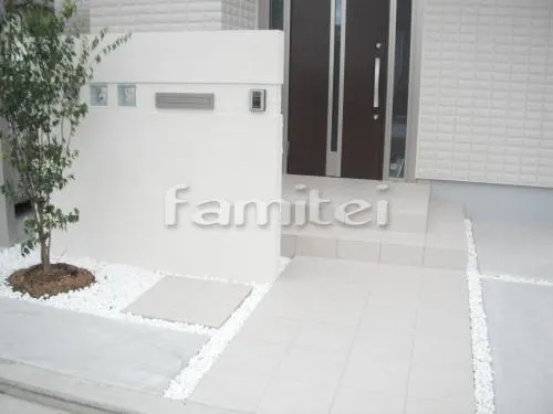 気しあ出し　シンプルオープン外構　