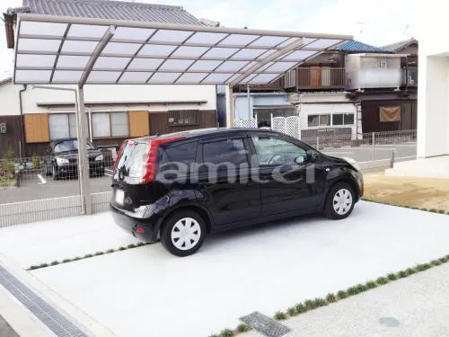 岸和田市 カーポート プライスポート1台 タイルデッキ