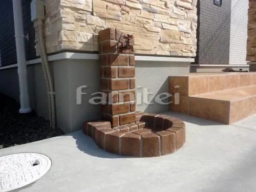 和歌山市　機能門柱　アロット2型　アプローチ　立水栓 東洋工業ブリックポールS