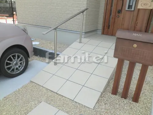 湖南市 新築オープン外構 ファインステージ LIXIL 手摺 グリップライン