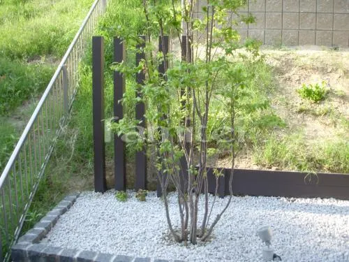 京都市 お庭 畑リフォーム ピンコロ石花壇 畑ブロック 化粧ブロック