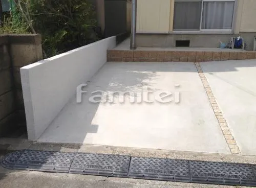 枚方市 オープン外構リフォーム 車庫増設 機能門柱 ウィルモダンスリム