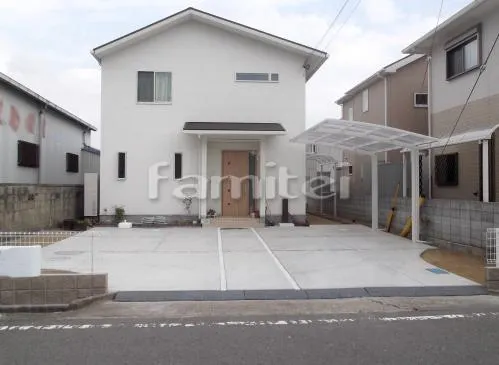 和歌山市 新築オープン外構 カーポート プライスポート1台 物干し屋根 レギュラーテラス屋根1階