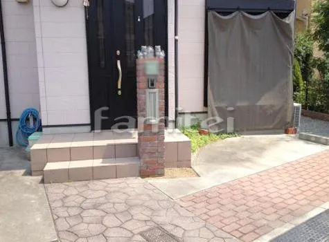 岸和田市 レンガ門柱 アンティークレンガ ボーラルレンガ 門灯 マリンライト 郵便受けポスト 縦型ポスト