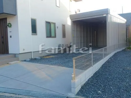 草津市 リフォーム外構工事 タクボガレージ ベルフォーマ 1台用(単棟) SL-3465 一般標準型 物置 倉庫 駐車場 ガレージ 土間コンクリート 伸縮目地