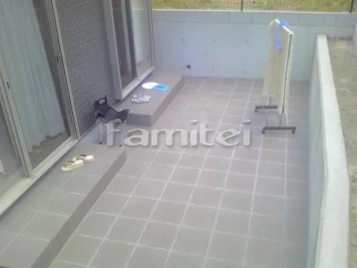 大阪狭山市 エクステリア工事 タイルデッキ INAXイナックス グレイスランド300角 GRL-12 LIXILリクシル