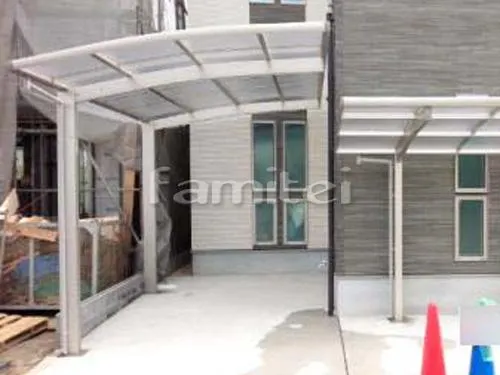 久世郡久御山町 エクステリア工事 カーポート プライスポート 1台用(単棟) R型アール屋根 自転車バイク屋根 プライスポートミニ サイクルポート R型アール屋根