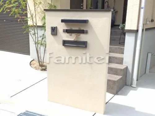 向日市 外構工事 新築ベーシック オープン外構 玄関まわり 門柱 植栽 カーポート LIXILリクシル カーブポートシグマ3 TOSTEMトステム 1台用(単棟) R型アール屋根 土間コンクリート 伸縮目地