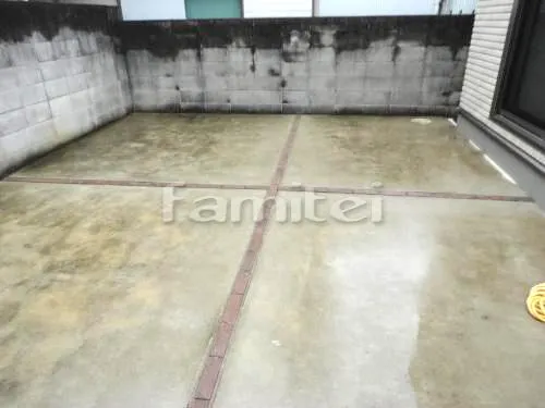 和歌山市 小工事 駐車場ガレージ床 レンガ目地 ユニソン ソイルレンガ 既存目地砂利撤去