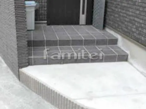 守口市 玄関ポーチ階段延長 床タイル貼り ニッタイ工業 ロッセクラシコ200角 道路沿い 土間コンクリート