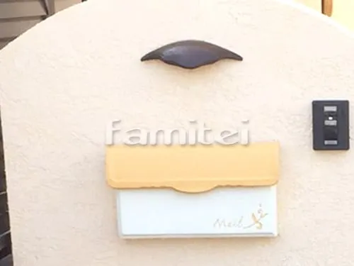 堺市中区 新築ナチュラル クローズ外構 門柱 門扉 照明 郵便受けポスト アプローチ 電動跳ね上げ式門扉 目隠しフェンス塀