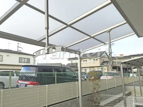 河内長野市 リフォーム庭園工事 タイルデッキ INAXイナックス マルモアート300角 MA-11 MA-12 LIXILリクシル 洗濯干し屋根 YKKAP ヴェクターテラス屋根(ベクター) 1階用 F型フラット屋根 物干し