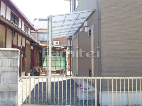 守山市 エクステリア工事 洗濯干し屋根 LIXILリクシル スピーネ 1階用 F型フラット屋根