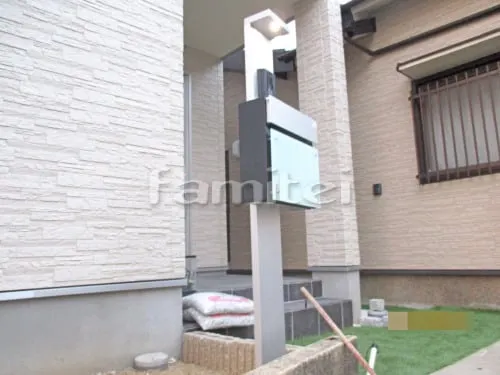 池田市 機能門柱 Panasonicパナソニック アーキフレームD 郵便受けポスト フェイサスFF ガラス調