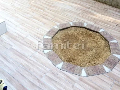 和歌山市 お庭 床タイル貼り レンガ花壇 目隠しフェンス塀 土間コンクリート