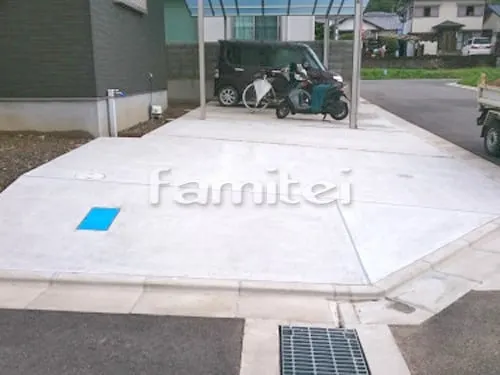 和歌山市 外構2次工事 駐車場ガレージ床 土間コンクリート 伸縮目地