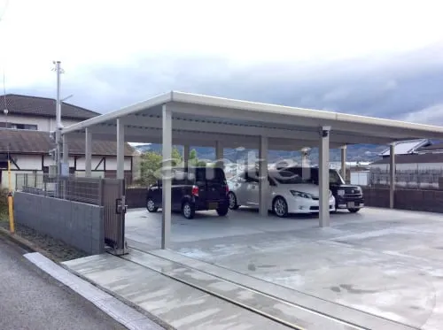 橋本市 駐車場ガレージ カーポート YKKAP レオンポート 折板屋根 引き戸門扉 三協アルミ ライディート1型 駐車場ガレージ床 土間コンクリート