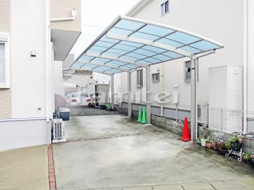 大津市 エクステリア工事 カーポート プライスポート 縦2台用(縦連棟) R型アール屋根