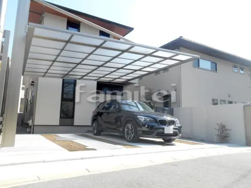 生駒市 新築シンプル オープン外構 玄関まわり アプローチ 門柱 照明 ポスト