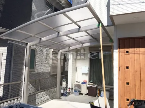 京都市右京区 エクステリア工事 カーポート プライスポート 1台用(単棟) R型アール屋根