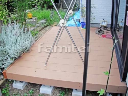 北葛城郡広陵町 エクステリア工事 人工木ウッドデッキ YKKAP リウッドデッキ200