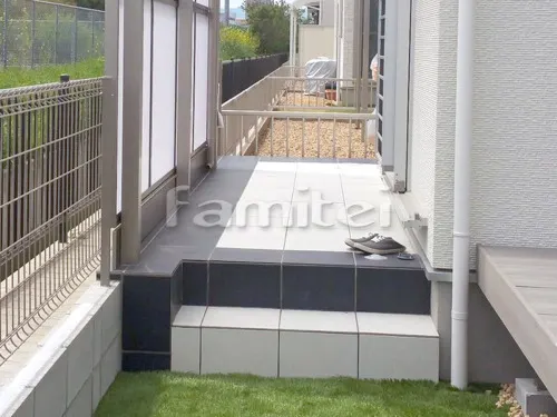 守山市 外構工事 カーポート ウッドデッキ 人工芝 目隠しフェンス塀 テラス屋根 タイルデッキ