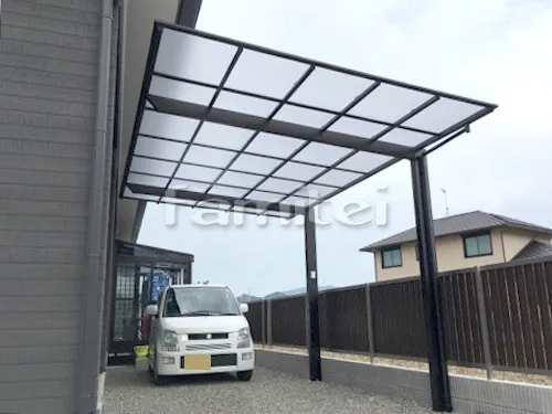 紀の川市 エクステリア工事 カーポート LIXILリクシル ネスカF 1台用(単棟) F型フラット屋根