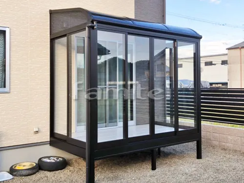 丹波市 エクステリア工事 ガーデンルーム YKKAP サンフィール3 サンルーム R型アール屋根