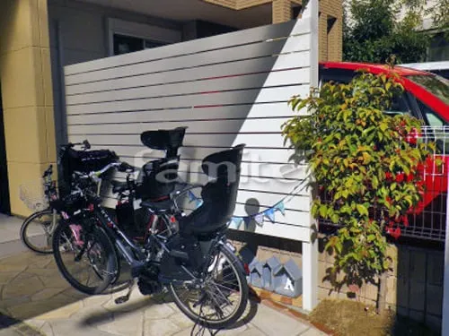 豊中市 門柱 塗り壁 四国化成 美ブロHG塗装 壁レンガ貼り ユニソン ソイルレンガスリム アンチックオレンジ 目隠しフェンス塀 LIXILリクシル デザイナーズパーツ 平板