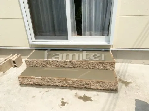 豊中市 リフォーム部分工事 階段 モルタルステップ2段