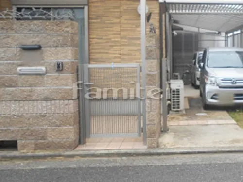 泉北郡忠岡町 営繕工事 玄関門扉 LIXILリクシル プレスタ2型 ベランダ屋根 スピーネ 2階用 F型フラット屋根