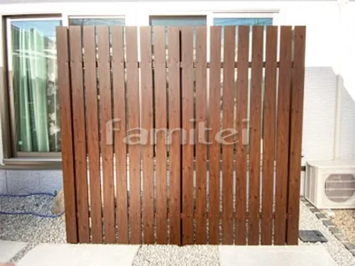 桜井市 リフォーム部分工事 目隠しフェンス塀 TAKASHOタカショー エバーアートウッド ダークパイン