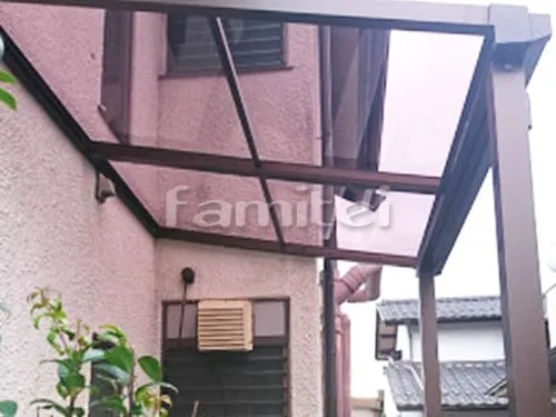守山市 エクステリア工事 雨除け屋根 YKKAP ソラリアテラス屋根 1階用 F型フラット屋根