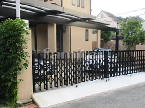 西宮市 リフォームシンプル クローズ外構 門扉 カーポート伸縮門扉