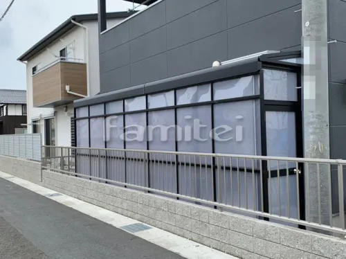 守山市 エクステリア工事 カーポート YKKAP レイナポートグラン 1台用(単棟) R型アール屋根 雨除け屋根 ソラリアテラス屋根 1階用連棟 F型フラット屋根 ストックヤード LIXILリクシル スピーネストックヤード 1階用 F型フラット屋根 物干し 