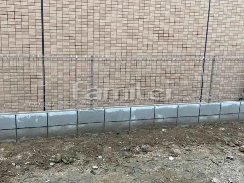 東大阪市 リフォーム部分工事境界フェンス塀 メッシュフェンス LIXILリクシル ハイグリッドフェンスUF8型