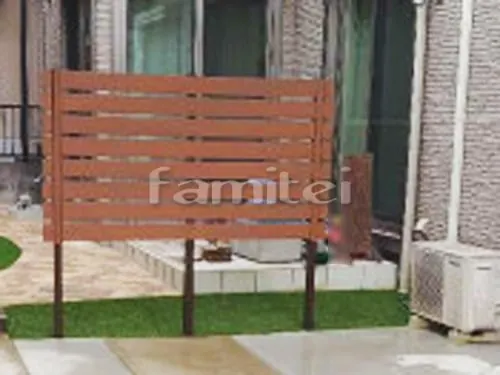 香芝市 お庭のリフォーム 目隠しフェンス塀 F&F マイティウッド レンガ花壇 ユニソン ソイルレンガ アプローチ ユニソン カッシア アルテイエロー アルテベージュ 土間コンクリート 化粧砂利敷き 久保田セメント アベニューストーン ジェラード 人工芝