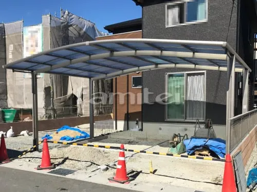 太子町 エクステリア工事 カーポート LIXILリクシル ネスカR 横2台用(ワイド ツイン)