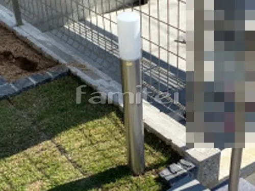 王寺町 新築シンプル クローズ外構 表札 表札灯ライト照明 郵便受けポスト 門袖 洋風鋳物門扉 玄関前アプローチ階段 玄関ポーチ手摺り 雨除け屋根 物干し 目隠しパネル カーポート 屋根材 電動跳ね上げ式門扉 境界フェンス塀 メッシュフェンス 目隠しフェンス塀 CBブロック積み