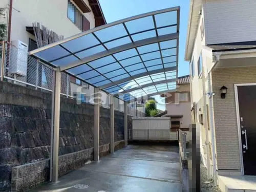 猪名川町 エクステリア工事 カーポート LIXILリクシル ネスカR 縦2台用(縦連棟) R型アール屋根