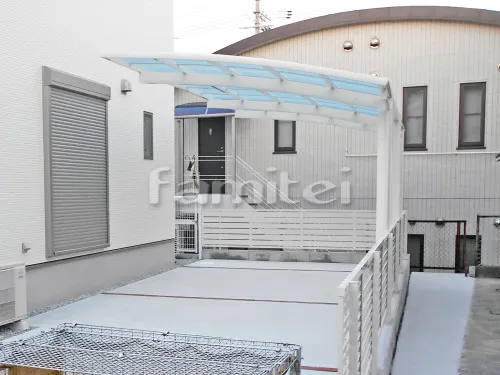 宝塚市 新築ナチュラル オープン外構 カーポート 土間コンクリート 目隠しフェンス塀