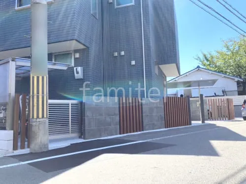 高槻市 新築シンプル セミクローズ外構