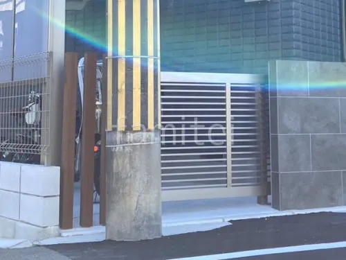 高槻市 新築シンプル セミクローズ外構