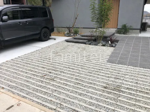 香芝市 新築和モダン オープン外構