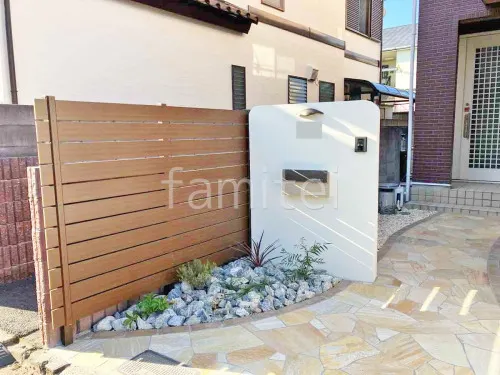 堺市 リフォームシンプル セミクローズ外構